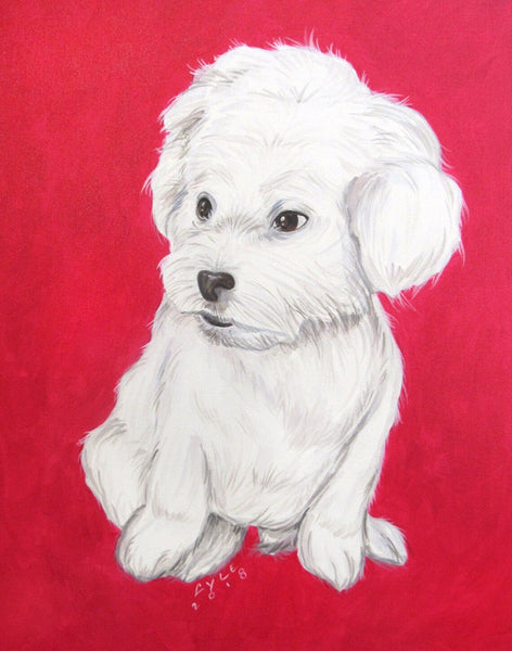 Custom Pet Portrait Painting by Lyle Lopez